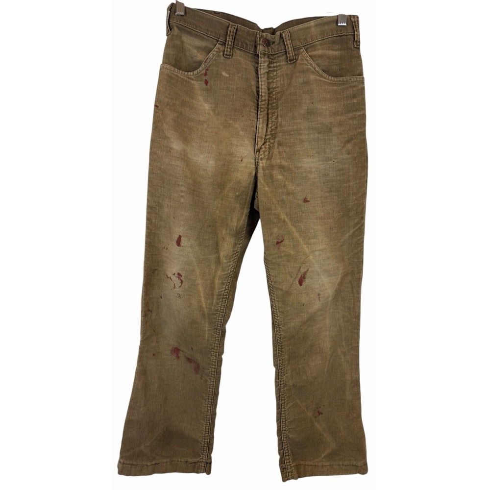 Vintage 70s Levi's Corduroy Barrell Leg Bootcut 30X28* Brown/Tan Men's White Tab